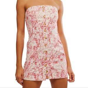Free People Tomas Printed Strapless Mini Dress